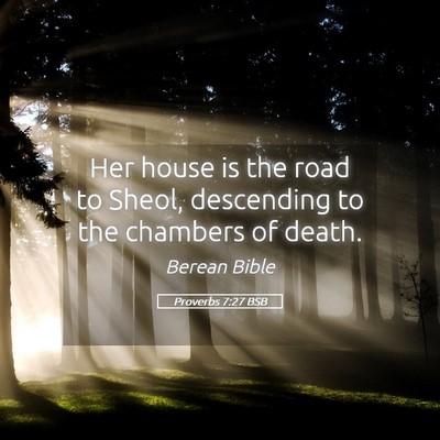 Picture 05 - Proverbs 7:27 BSB - Her house is the road to Sheol, descending to the - Bible Verse Picture