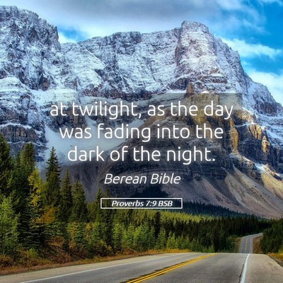Picture 05 - Proverbs 7:9 BSB - at twilight, as the day was fading into the dark - Bible Verse Picture