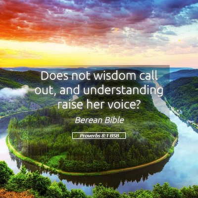 Picture 05 - Proverbs 8:1 BSB - Does not wisdom call out, and understanding raise - Bible Verse Picture