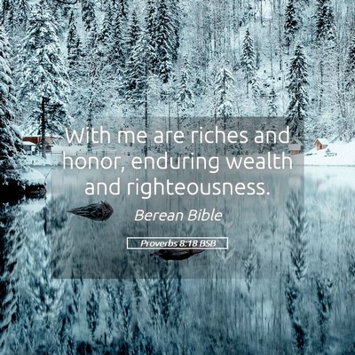 Picture 05 - Proverbs 8:18 BSB - With me are riches and honor, enduring wealth and - Bible Verse Picture