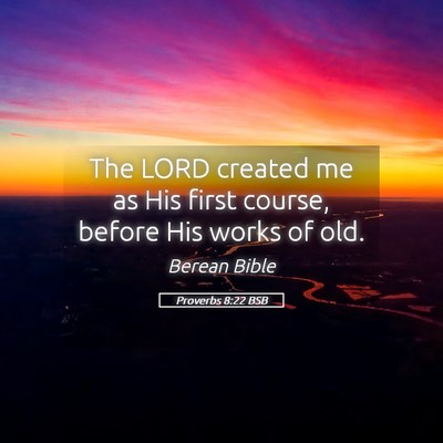 Picture 05 - Proverbs 8:22 BSB - The LORD created me as His first course, before - Bible Verse Picture