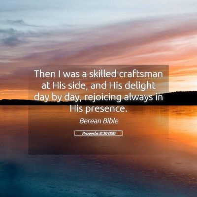Picture 05 - Proverbs 8:30 BSB - Then I was a skilled craftsman at His side, and - Bible Verse Picture