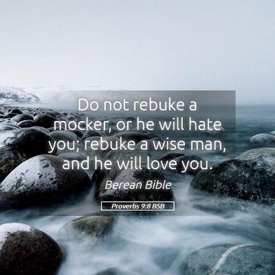 Picture 05 - Proverbs 9:8 BSB - Do not rebuke a mocker, or he will hate you; - Bible Verse Picture