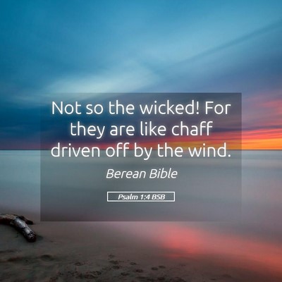 Picture 05 - Psalm 1:4 BSB - Not so the wicked! For they are like chaff driven - Bible Verse Picture