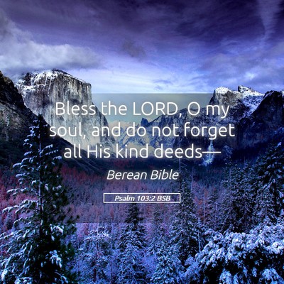 Picture 05 - Psalm 103:2 BSB - Bless the LORD, O my soul, and do not forget all - Bible Verse Picture
