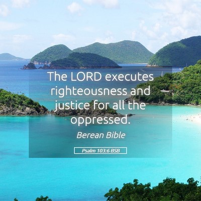 Picture 05 - Psalm 103:6 BSB - The LORD executes righteousness and justice for - Bible Verse Picture