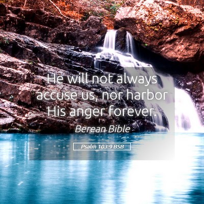 Picture 05 - Psalm 103:9 BSB - He will not always accuse us, nor harbor His - Bible Verse Picture