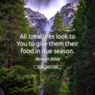 Picture 05 - Psalm 104:27 BSB - All creatures look to You to give them their food - Bible Verse Picture