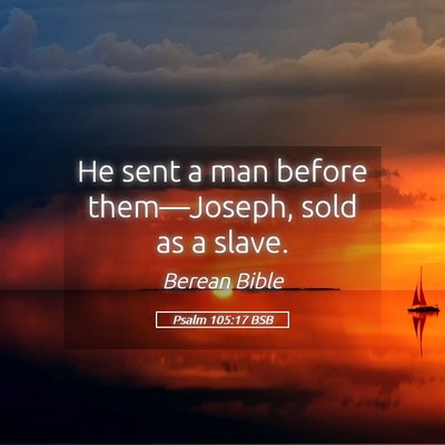 Picture 05 - Psalm 105:17 BSB - He sent a man before them—Joseph, sold as a - Bible Verse Picture