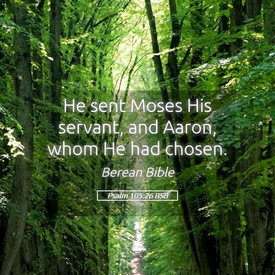 Picture 05 - Psalm 105:26 BSB - He sent Moses His servant, and Aaron, whom He had - Bible Verse Picture
