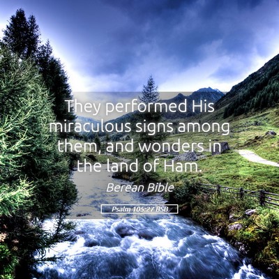 Picture 05 - Psalm 105:27 BSB - They performed His miraculous signs among them, - Bible Verse Picture