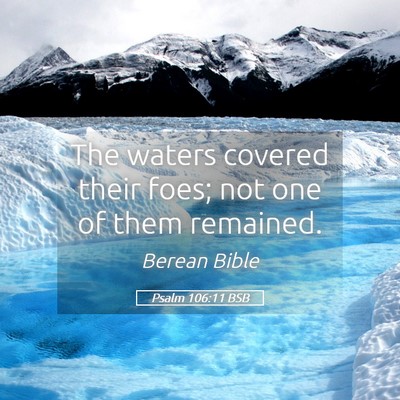Picture 05 - Psalm 106:11 BSB - The waters covered their foes; not one of them - Bible Verse Picture