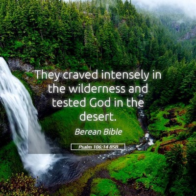 Picture 05 - Psalm 106:14 BSB - They craved intensely in the wilderness and - Bible Verse Picture