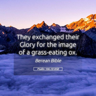 Picture 05 - Psalm 106:20 BSB - They exchanged their Glory for the image of a - Bible Verse Picture