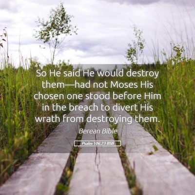 Picture 05 - Psalm 106:23 BSB - So He said He would destroy them—had not Moses - Bible Verse Picture