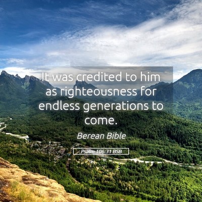 Picture 05 - Psalm 106:31 BSB - It was credited to him as righteousness for - Bible Verse Picture