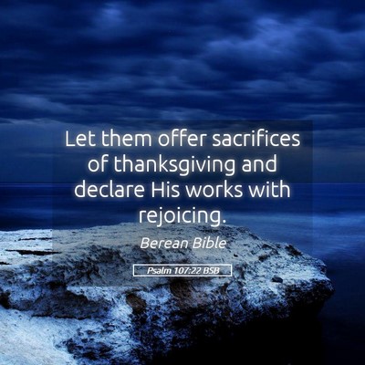 Picture 05 - Psalm 107:22 BSB - Let them offer sacrifices of thanksgiving and - Bible Verse Picture