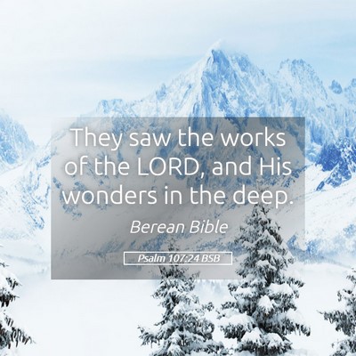 Picture 05 - Psalm 107:24 BSB - They saw the works of the LORD, and His wonders - Bible Verse Picture