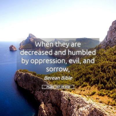 Picture 05 - Psalm 107:39 BSB - When they are decreased and humbled by - Bible Verse Picture