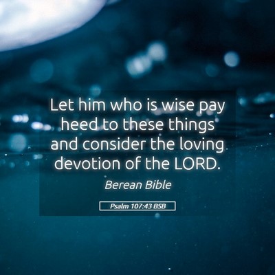 Picture 05 - Psalm 107:43 BSB - Let him who is wise pay heed to these things and - Bible Verse Picture