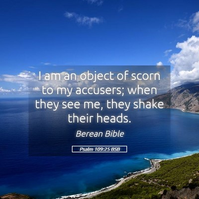 Picture 05 - Psalm 109:25 BSB - I am an object of scorn to my accusers; when they - Bible Verse Picture