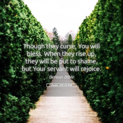 Picture 05 - Psalm 109:28 BSB - Though they curse, You will bless. When they rise - Bible Verse Picture
