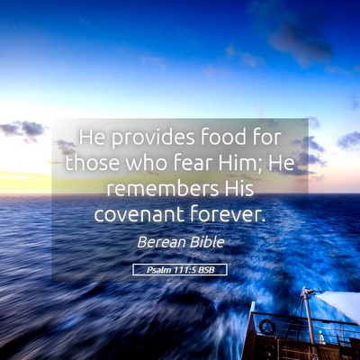 Picture 05 - Psalm 111:5 BSB - He provides food for those who fear Him; He - Bible Verse Picture