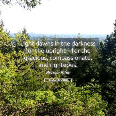 Picture 05 - Psalm 112:4 BSB - Light dawns in the darkness for the upright—for - Bible Verse Picture