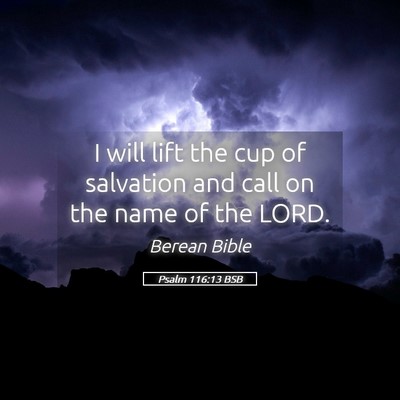 Picture 05 - Psalm 116:13 BSB - I will lift the cup of salvation and call on the - Bible Verse Picture