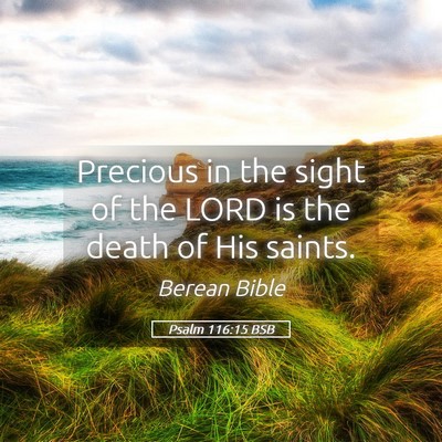Picture 05 - Psalm 116:15 BSB - Precious in the sight of the LORD is the death of - Bible Verse Picture