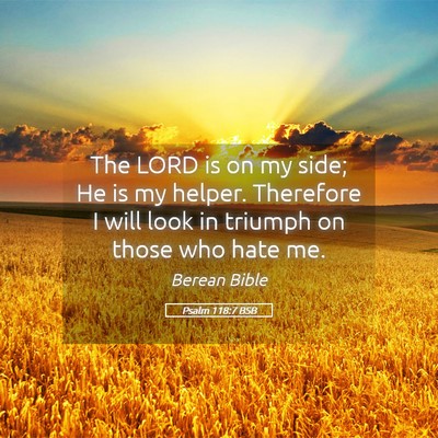 Picture 05 - Psalm 118:7 BSB - The LORD is on my side; He is my helper. - Bible Verse Picture