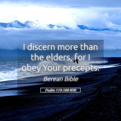 Picture 05 - Psalm 119:100 BSB - I discern more than the elders, for I obey Your - Bible Verse Picture