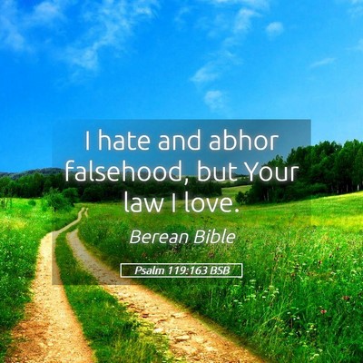 Picture 05 - Psalm 119:163 BSB - I hate and abhor falsehood, but Your law I - Bible Verse Picture