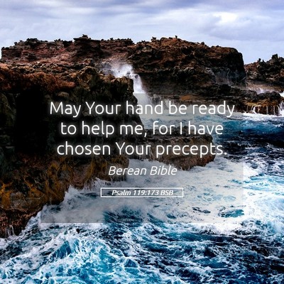 Picture 05 - Psalm 119:173 BSB - May Your hand be ready to help me, for I have - Bible Verse Picture