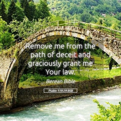 Picture 05 - Psalm 119:29 BSB - Remove me from the path of deceit and graciously - Bible Verse Picture