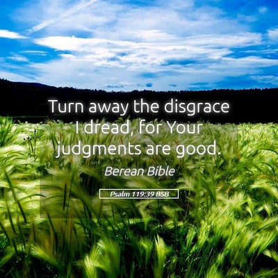 Picture 05 - Psalm 119:39 BSB - Turn away the disgrace I dread, for Your - Bible Verse Picture