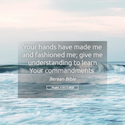 Picture 05 - Psalm 119:73 BSB - Your hands have made me and fashioned me; give me - Bible Verse Picture
