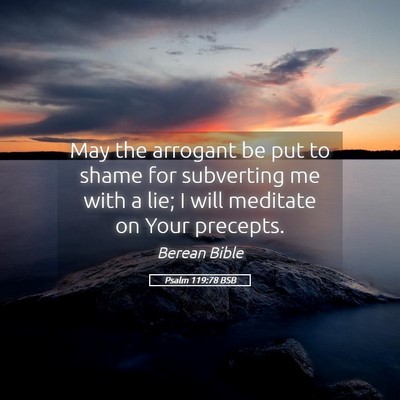Picture 05 - Psalm 119:78 BSB - May the arrogant be put to shame for subverting - Bible Verse Picture