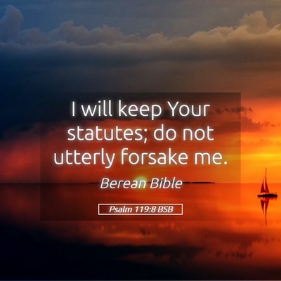 Picture 05 - Psalm 119:8 BSB - I will keep Your statutes; do not utterly forsake - Bible Verse Picture