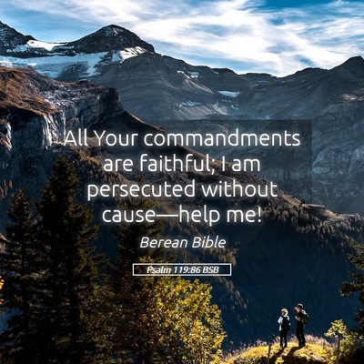 Picture 05 - Psalm 119:86 BSB - All Your commandments are faithful; I am - Bible Verse Picture