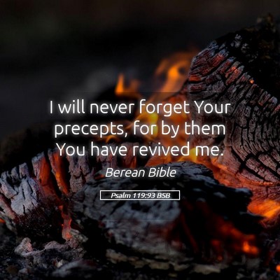 Picture 05 - Psalm 119:93 BSB - I will never forget Your precepts, for by them - Bible Verse Picture