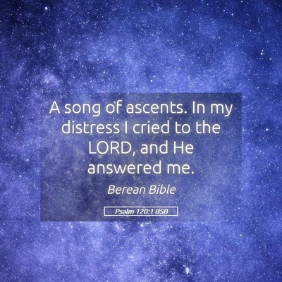 Picture 05 - Psalm 120:1 BSB - A song of ascents. In my distress I cried to the - Bible Verse Picture