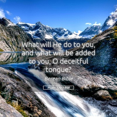 Picture 05 - Psalm 120:3 BSB - What will He do to you, and what will be added to - Bible Verse Picture