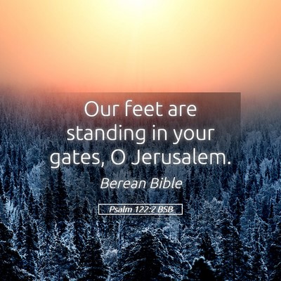 Picture 05 - Psalm 122:2 BSB - Our feet are standing in your gates, O - Bible Verse Picture
