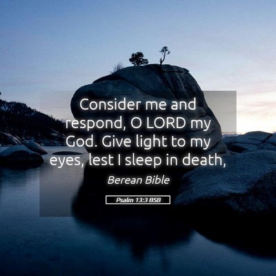 Picture 05 - Psalm 13:3 BSB - Consider me and respond, O LORD my God. Give - Bible Verse Picture