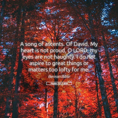 Picture 05 - Psalm 131:1 BSB - A song of ascents. Of David. My heart is not - Bible Verse Picture