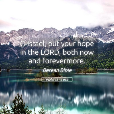Picture 05 - Psalm 131:3 BSB - O Israel, put your hope in the LORD, both now and - Bible Verse Picture
