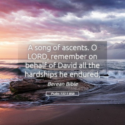 Picture 05 - Psalm 132:1 BSB - A song of ascents. O LORD, remember on behalf of - Bible Verse Picture