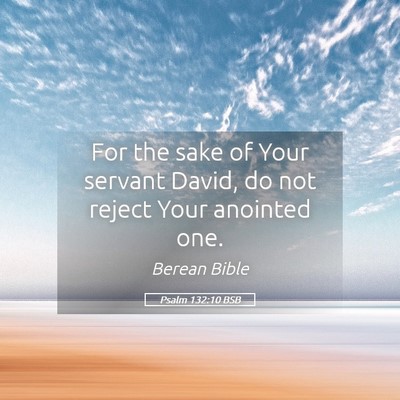 Picture 05 - Psalm 132:10 BSB - For the sake of Your servant David, do not reject - Bible Verse Picture