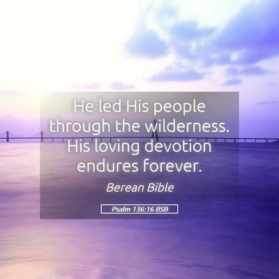Picture 05 - Psalm 136:16 BSB - He led His people through the wilderness. His - Bible Verse Picture